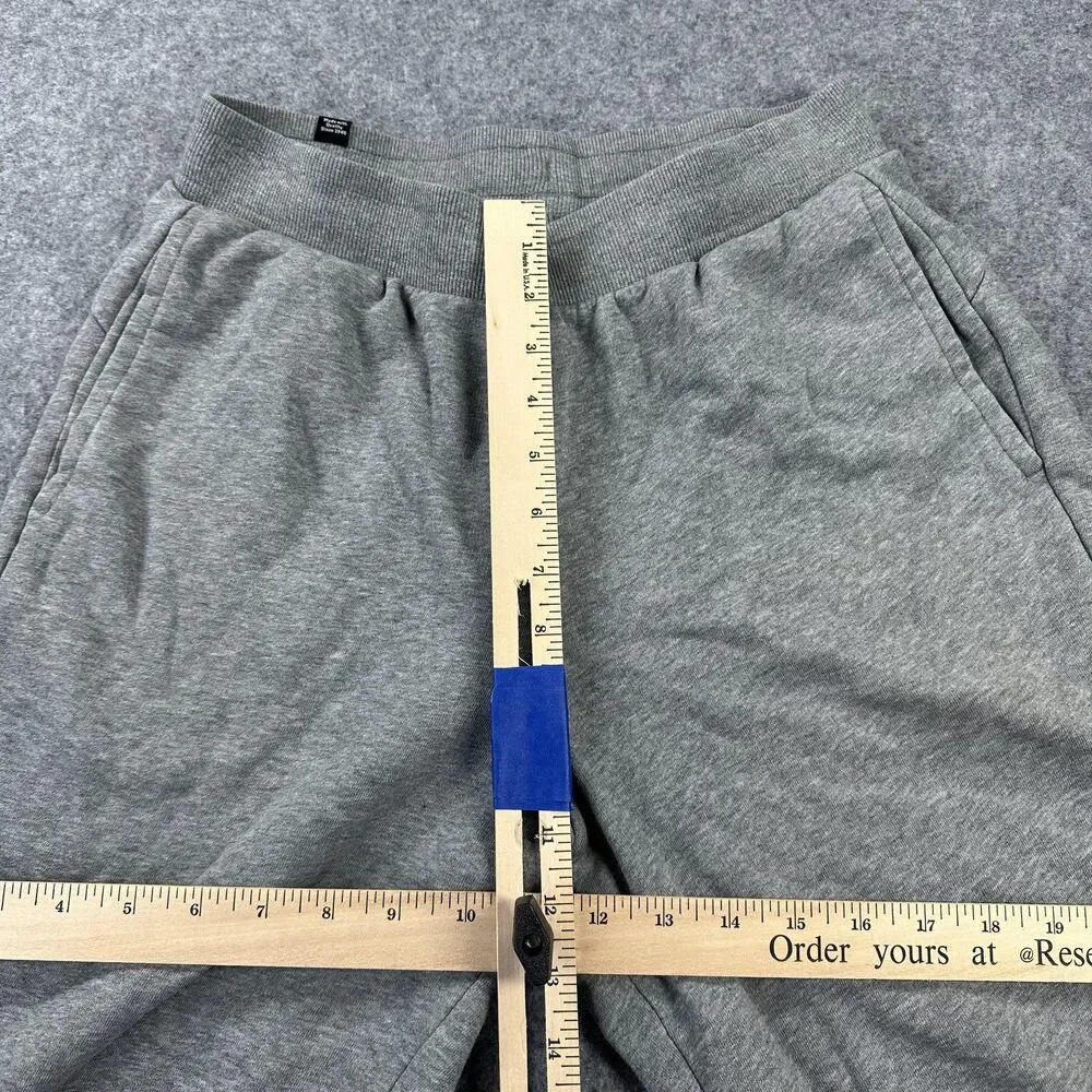 Puma Sweat Shorts Mens Medium Gray 12 Inseam French Terry Elastic Waist Athletic